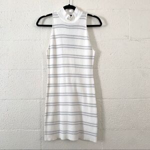 NWT Chaser White & Metallic Silver sweater dress Md Last Chance!